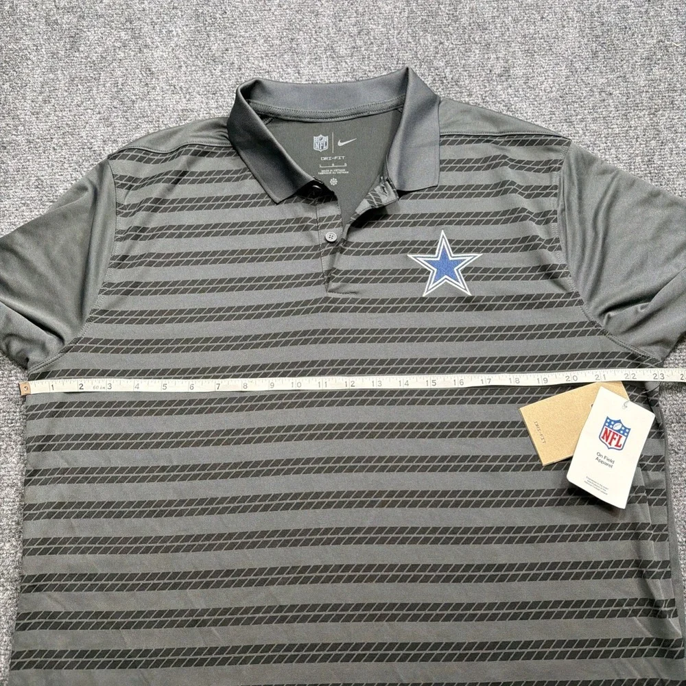 NIKE DALLAS COWBOYS Polo Shirt Mens Large L Gray Dri-Fit Golf Modern NFL   New!!